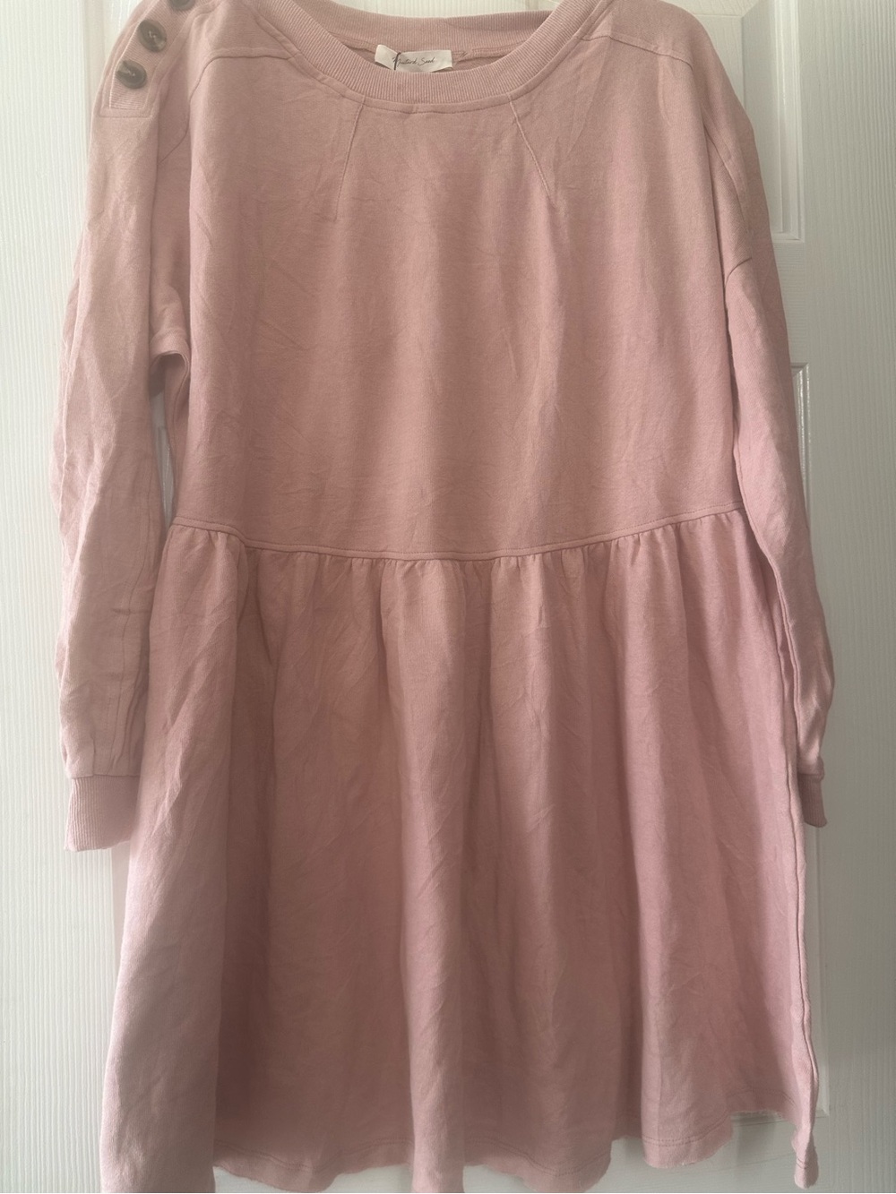 Mustard Seed Blush Pink Long Sleeve Sweatshirt Dress